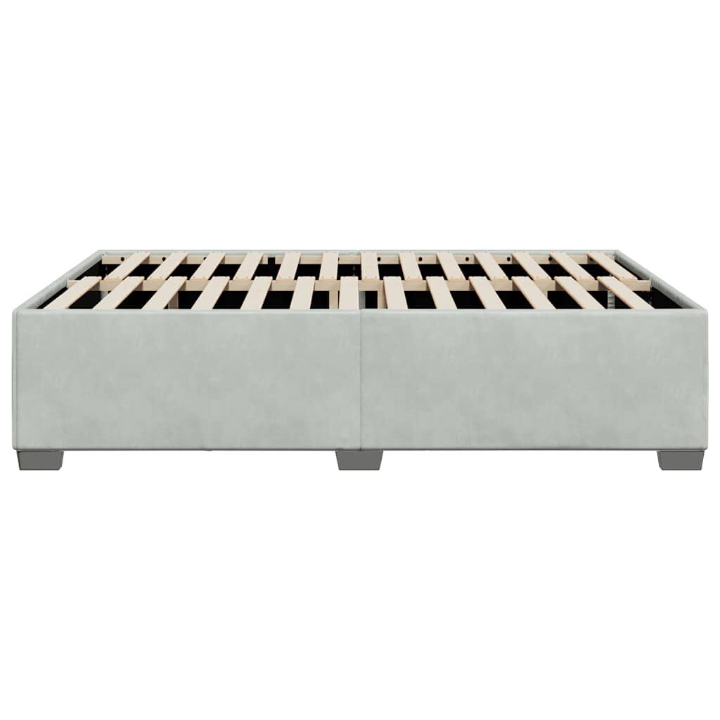 vidaXL Bed Frame without Mattress Light Grey Queen Velvet