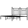vidaXL Metal Bed Frame without Mattress with Headboard Black 150x200cm