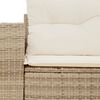 vidaXL Garden Sofa with Cushions 2-Seater Beige Poly Rattan