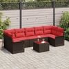 vidaXL Garden Sofa Set 8 pcs Brown Poly Rattan