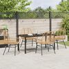 vidaXL Garden Dining Set 5 pcs Brown Poly Rattan