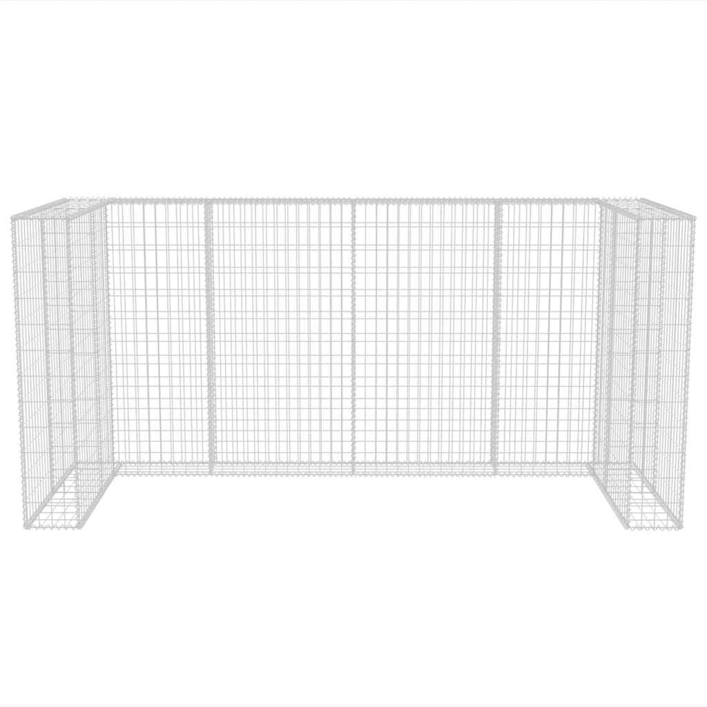 vidaXL Gabion Triple Wheelie Bin Surround Steel 250x100x120 cm