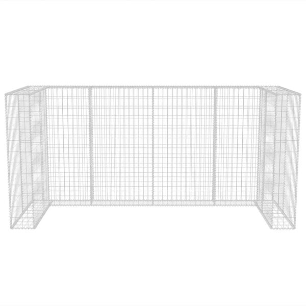 vidaXL Gabion Triple Wheelie Bin Surround Steel 250x100x120 cm