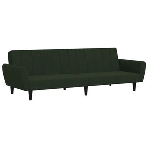 vidaXL 2-Seater Sofa Bed Dark Green Velvet