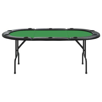 vidaXL 10-Player Folding Poker Table Green 206x106x75 cm
