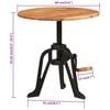 vidaXL Side Table 60x(42-62) cm Solid Wood Acacia and Cast Iron