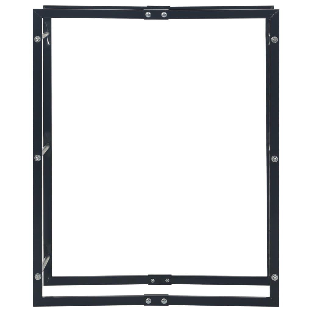 vidaXL Firewood Rack Black 80x25x100 cm Steel