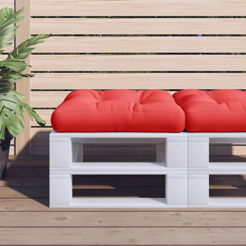 vidaXL Pallet Cushion Red 50x50x12 cm Fabric