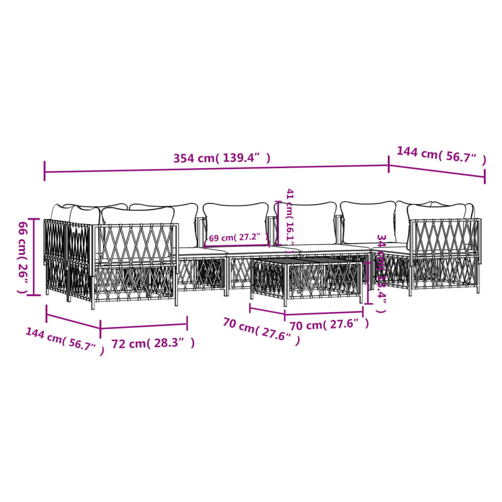 vidaXL 8 Piece Garden Lounge Set with Cushions Anthracite Steel