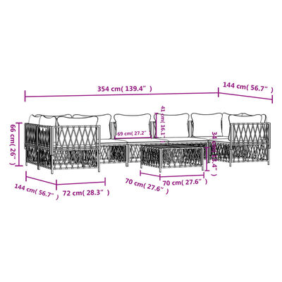 vidaXL 8 Piece Garden Lounge Set with Cushions Anthracite Steel