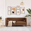 vidaXL Chesterfield Sofa with Bolsters 2-Seater Brown Faux Suede Leather