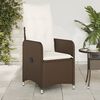 vidaXL Reclining Garden Chair with Cushions Brown Poly Rattan