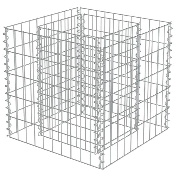 vidaXL Gabion Raised Bed Galvanised Steel 50x50x50 cm