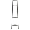 vidaXL 5-Tier Corner Shelf Black 45.5x31.5x180 cm