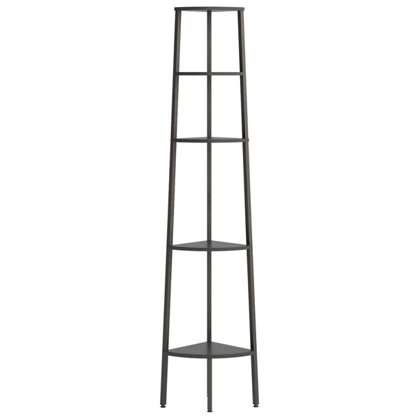 vidaXL 5-Tier Corner Shelf Black 45.5x31.5x180 cm