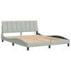 vidaXL Bed Frame with LED without Mattress "Hanko" Light Grey 152x203 cm Velvet