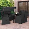vidaXL 7 Piece Garden Dining Set with Cushions Black