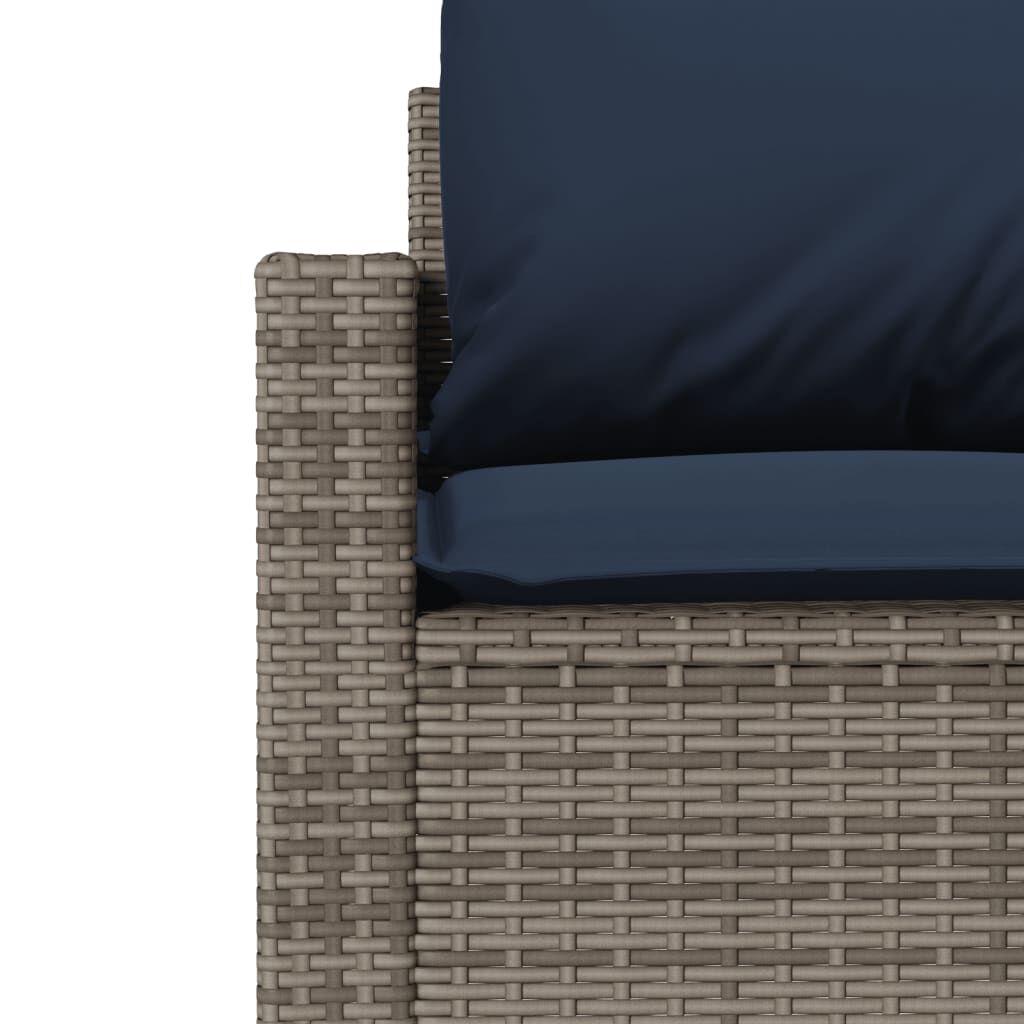 vidaXL 4 Piece Garden Sofa Set with Cushions Grey Poly Rattan
