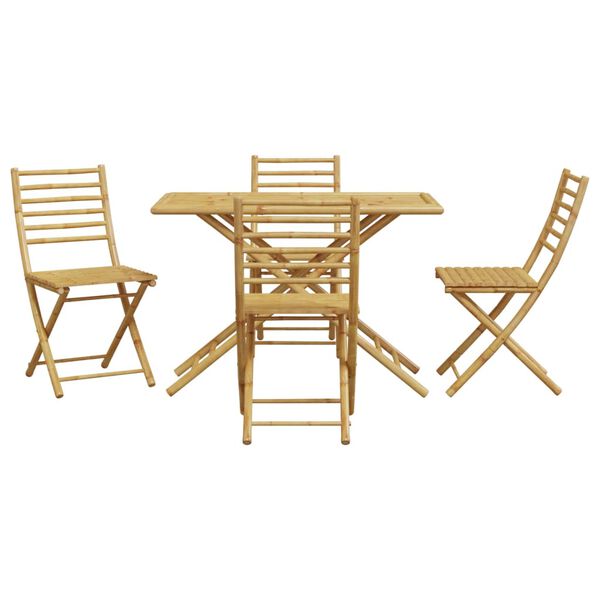 vidaXL 5 Piece Garden Dining Set Bamboo