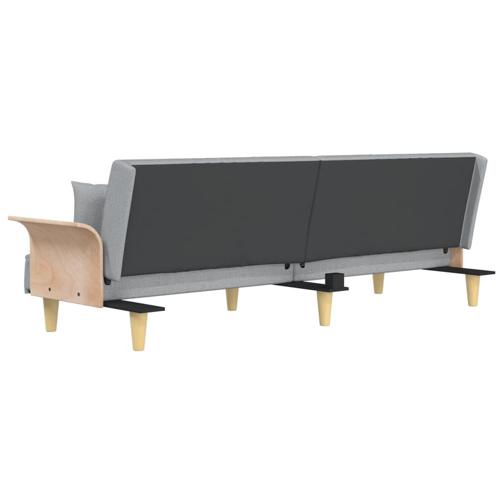 vidaXL Sofa Bed with Armrests Light Grey Fabric