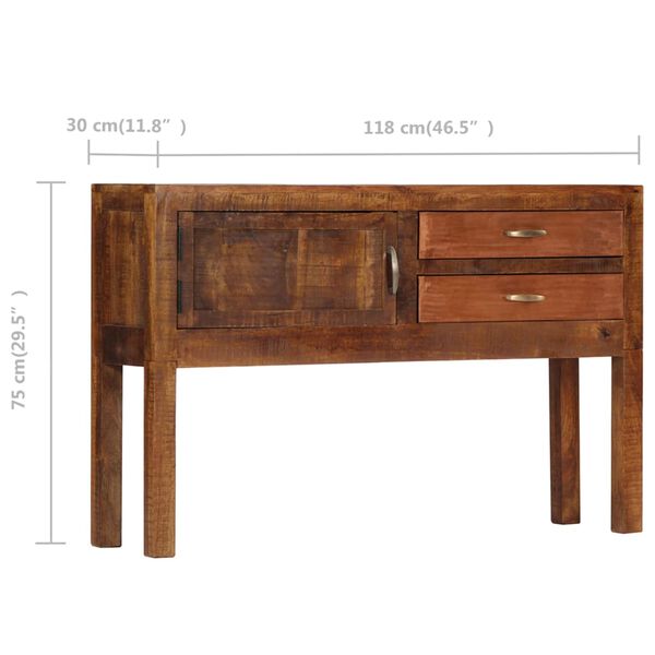 vidaXL Sideboard 118x30x75 cm Solid Mango Wood