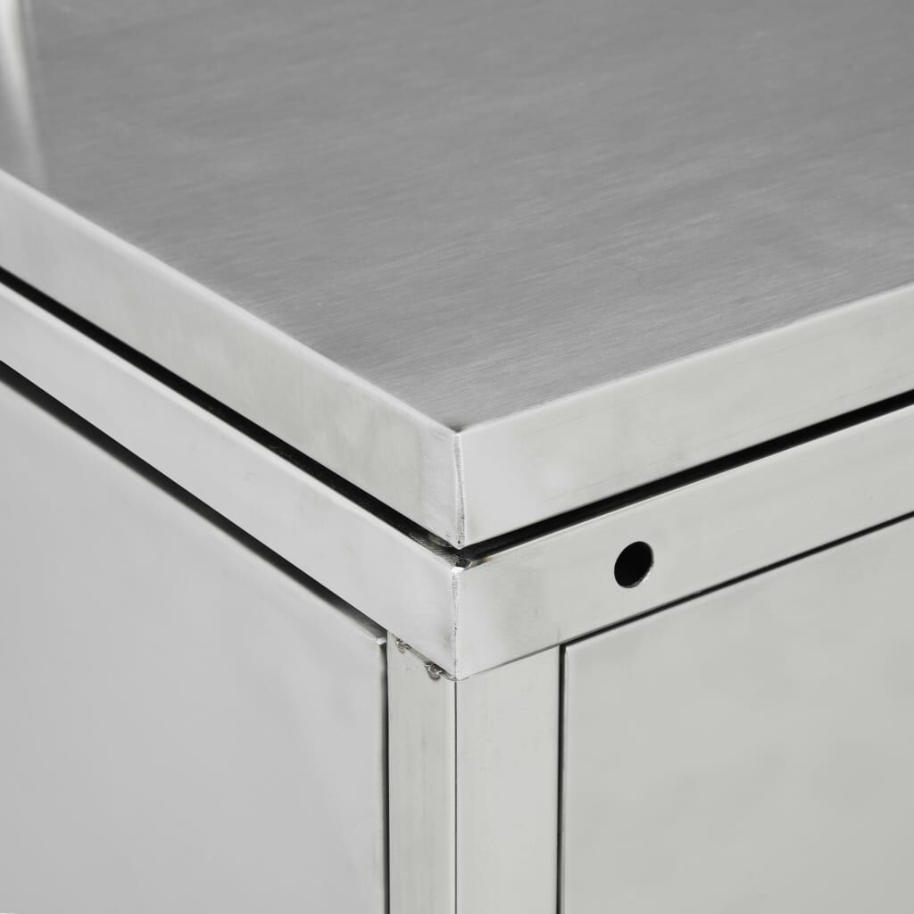 vidaXL Quadruple Wheelie Bin Shed 240 L Stainless Steel