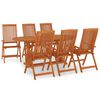 vidaXL 7 Piece Garden Dining Set Solid Wood Eucalyptus