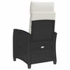 vidaXL Reclining Garden Chair with Side Table Black Poly Rattan