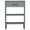 vidaXL Console Cabinet with Metal Legs Grey Solid Wood Pine OSLO