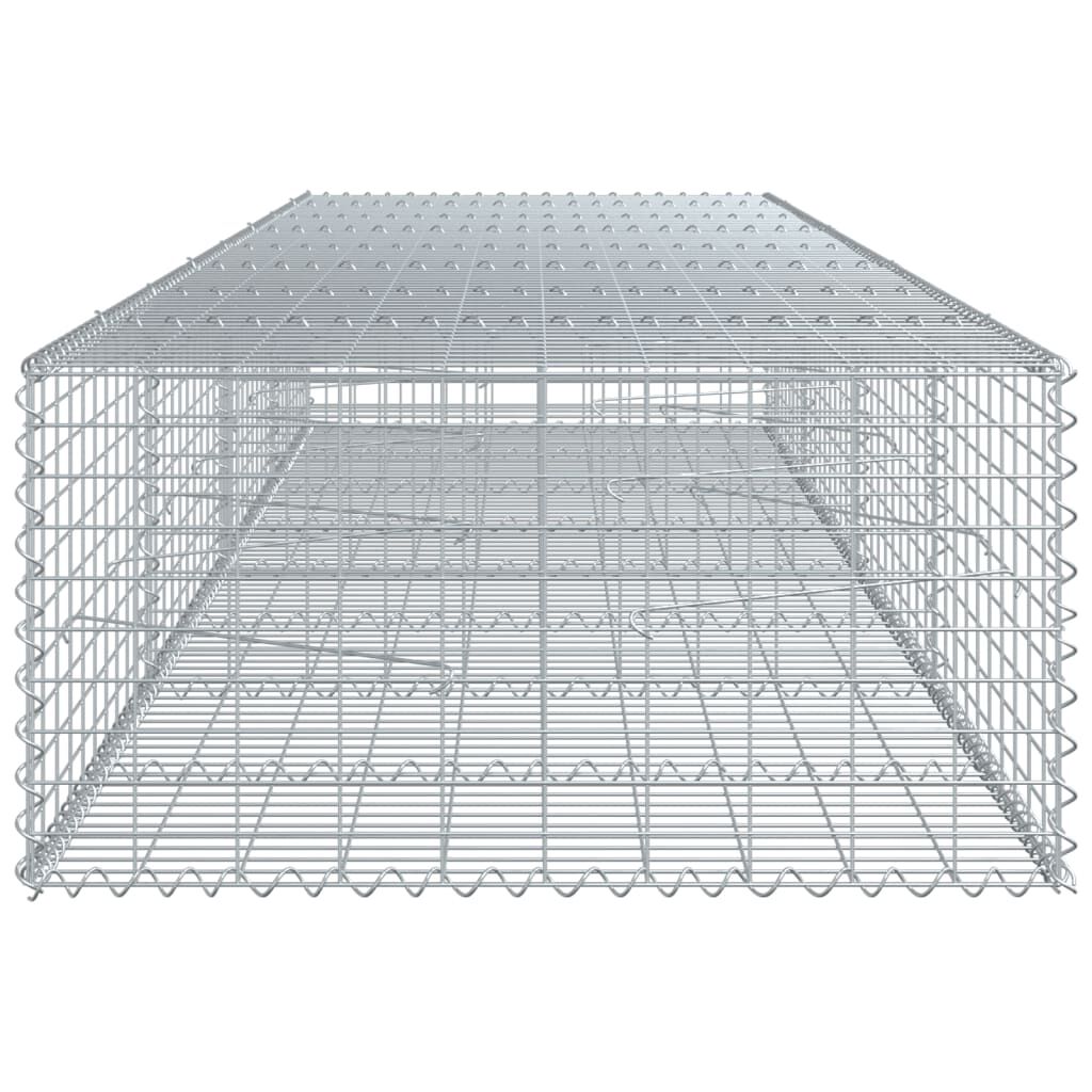 vidaXL Gabion Basket with Cover 400x100x50 cm Galvanised Iron