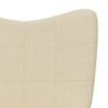 vidaXL Rocking Chair with a Stool Cream Fabric