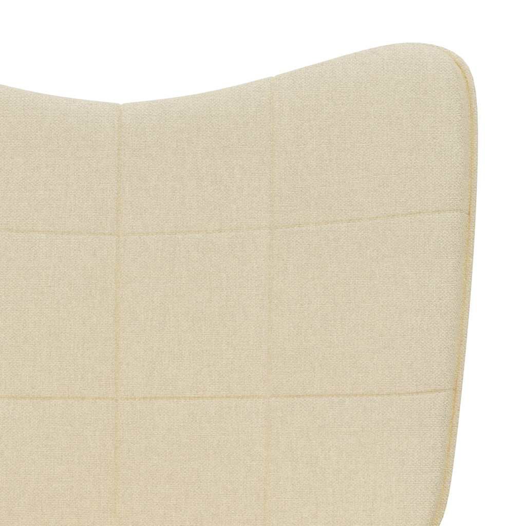 vidaXL Rocking Chair with a Stool Cream Fabric