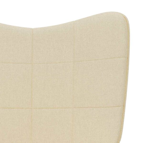 vidaXL Rocking Chair with a Stool Cream Fabric