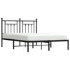 vidaXL Metal Bed Frame without Mattress with Headboard Black 150x200cm