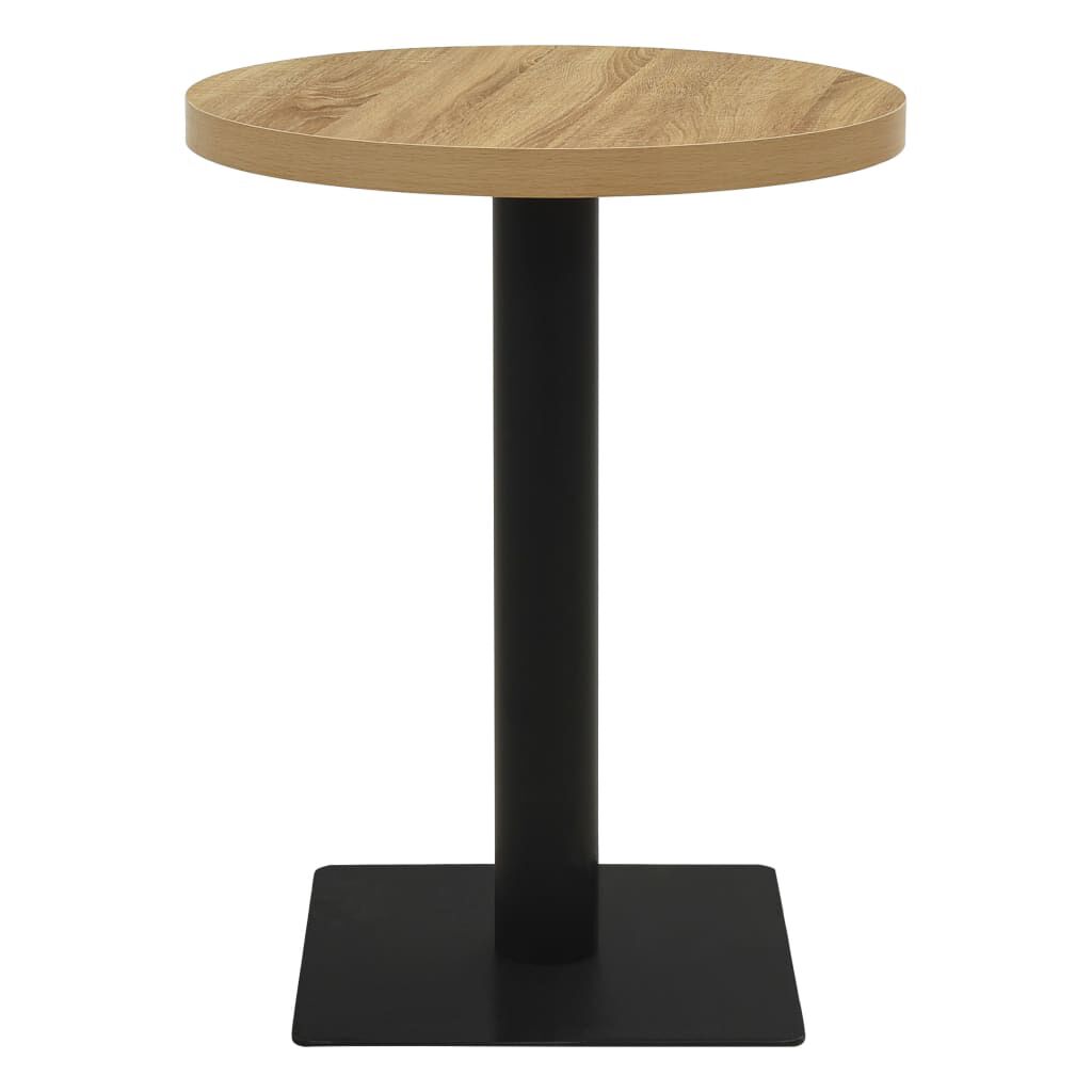 vidaXL Bistro Table Oak Colour 60 cm MDF and Steel