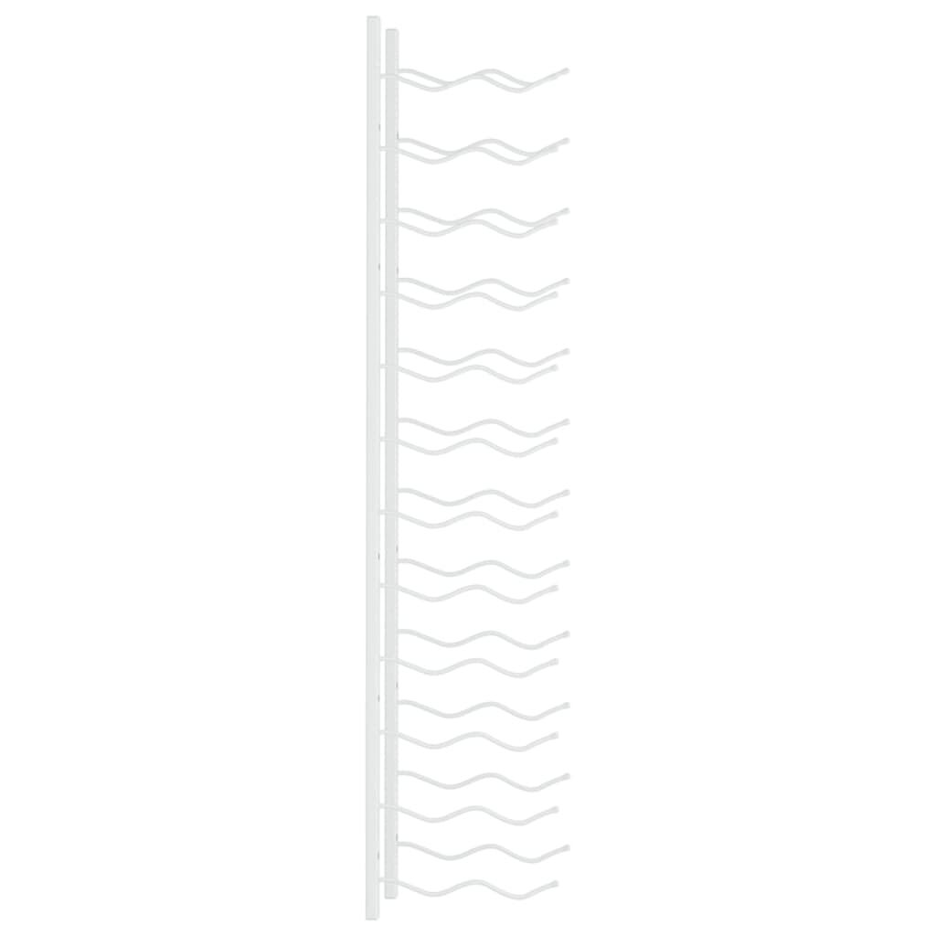 vidaXL Wall Mounted Wine Rack for 24 Bottles White Iron
