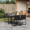 vidaXL 5 Piece Garden Dining Set with Cushions Black Textilene
