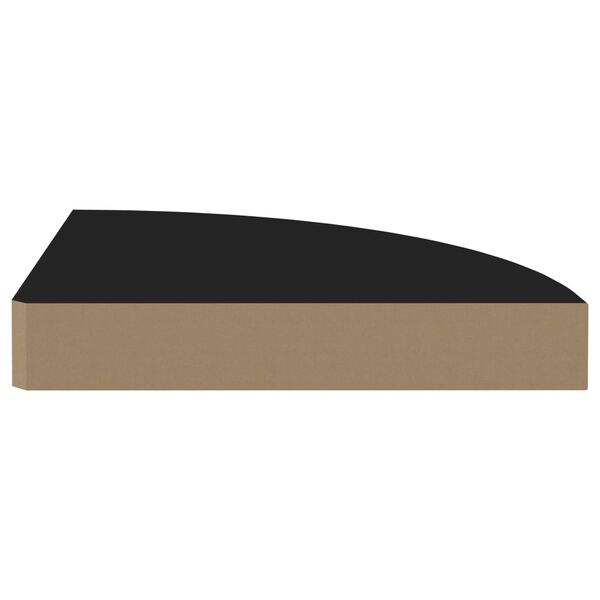 vidaXL Floating Corner Shelves 2 pcs Black 25x25x3.8 cm MDF