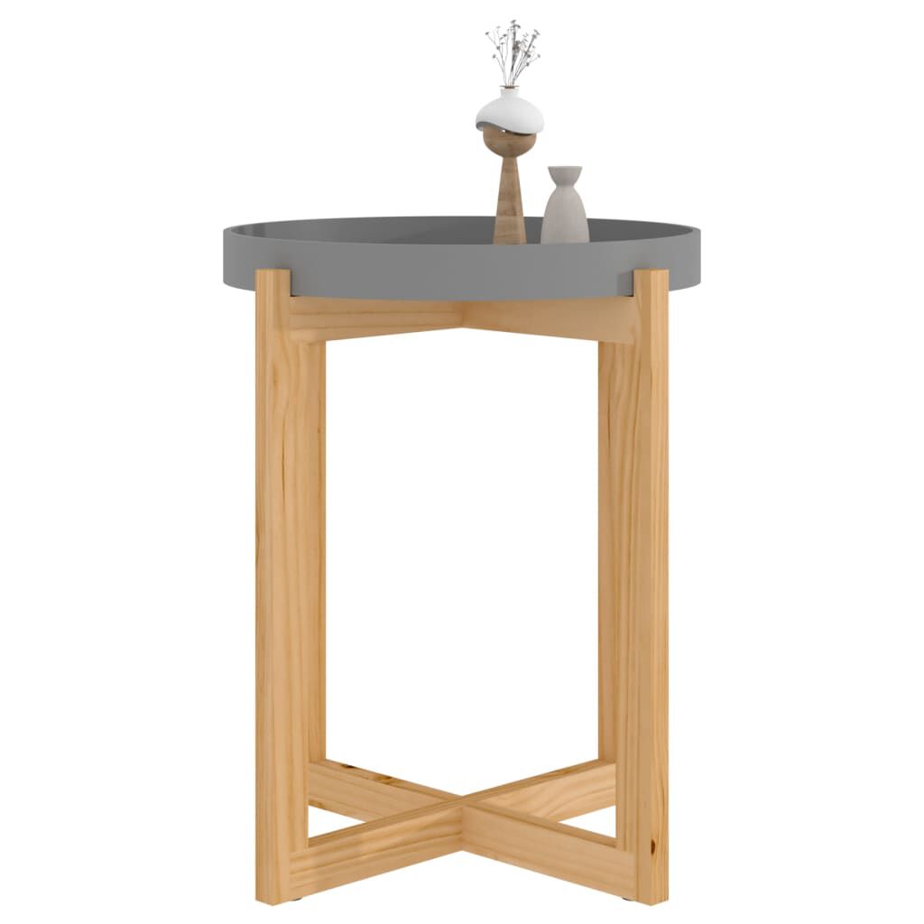vidaXL Coffee Table Grey 41x41x48.5cm Engineered Wood&Solid Wood Pine