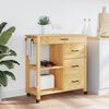 vidaXL Kitchen Trolley MONZA 84x40x90 cm Solid Wood Pine
