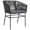 vidaXL 3 Piece Garden Dining Set with Cushions Black Poly Rattan Glass