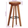 vidaXL Bar Stools 2 pcs Real Leather and Solid Wood Acacia
