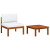 vidaXL 2 Piece Garden Lounge Set with Cushions Wood Acacia&Rope