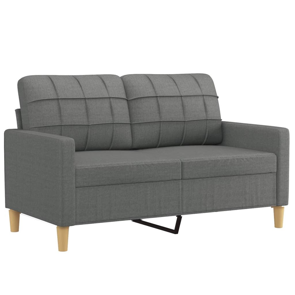vidaXL 3 Piece Sofa Set with Cushions Dark Grey Fabric