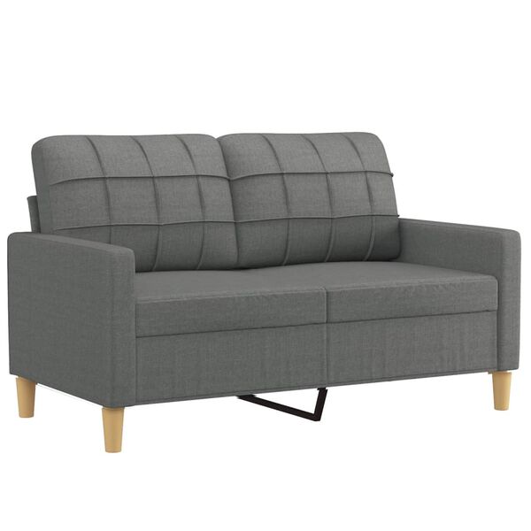 vidaXL 3 Piece Sofa Set with Cushions Dark Grey Fabric