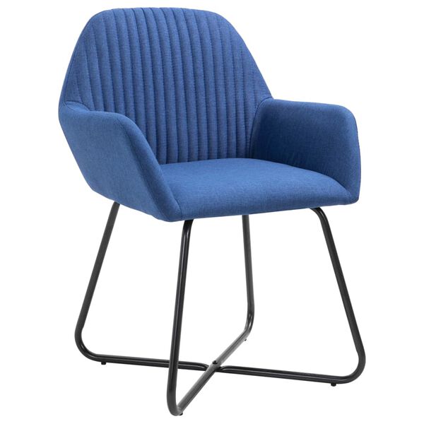 vidaXL Dining Chairs 4 pcs Blue Fabric