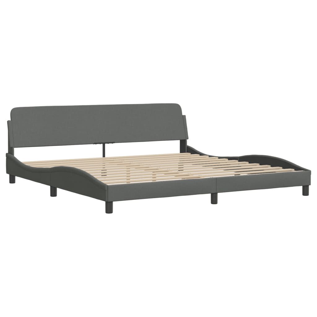vidaXL Bed Frame without Mattress Dark Grey 193x203 cm Fabric