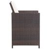 vidaXL 5 Piece Outdoor Dining Set with Cushions Poly Rattan Brown