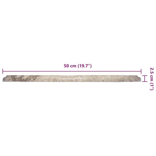 vidaXL Table Top Grey Ø50x2.5 cm Marble
