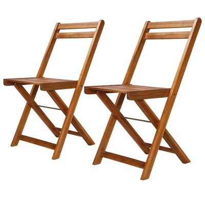 vidaXL Outdoor Bistro Chairs 2 pcs Solid Acacia Wood